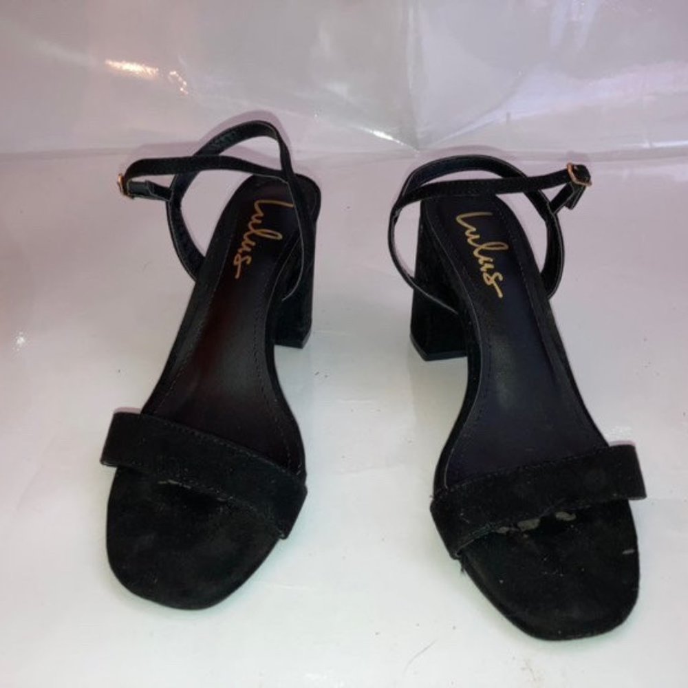 Black Suede Chunky heel